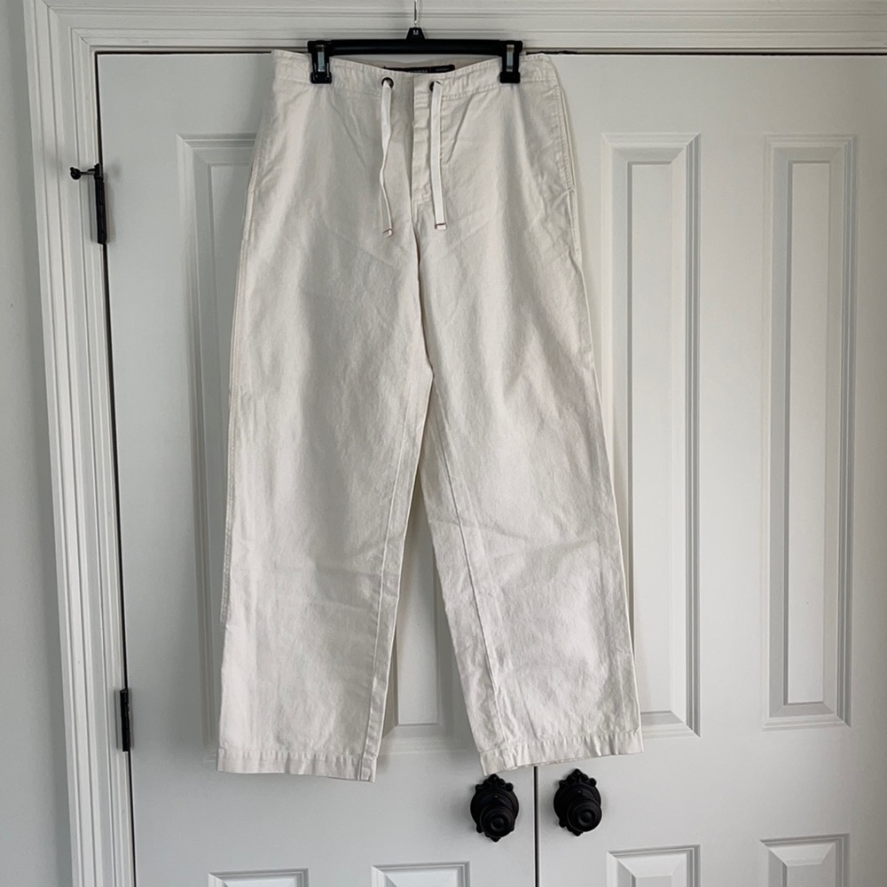 White linen pants